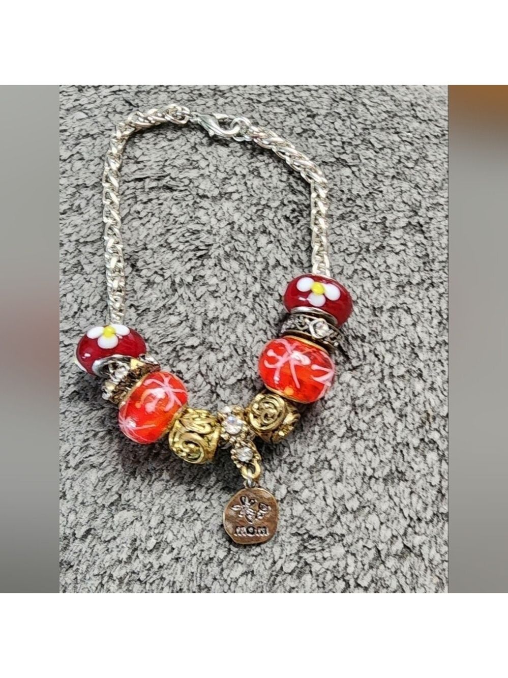 Red and Gold Charm Bracelet - Picture 3 of 4